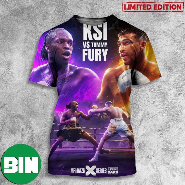 KSI vs Tommy Fury MF Boxing And DAZN X Series The Prime Card 3D T-Shirt