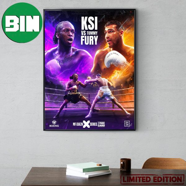 KSI vs Tommy Fury MF Boxing And DAZN X Series The Prime Card Home Decor Poster Canvas