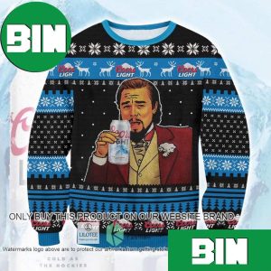 Leonardo DiCaprio Laughing Django Coors Light Meme Christmas Unique 2023 Ugly Sweater