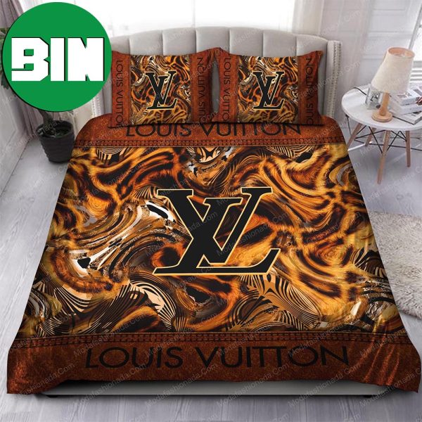 Leopard Background Louis Vuitton Fashion Bedroom Duvet Cover Louis Vuitton Bedding Set