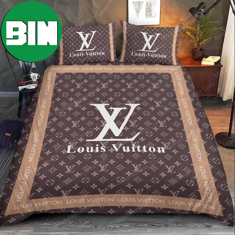 Louis Vuitton Grey Luxury Brand High-End Bedding Sets Lv Bedroom