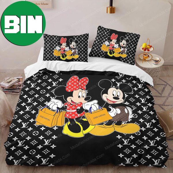 Louis Vuitton x Mickey Mouse Luxury Bedroom Duvet Cover Louis Vuitton Bedding Set