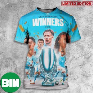 Manchester City UEFA Super Cup Winners 2023 3D T-Shirt
