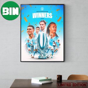 Manchester City UEFA Super Cup Winners 2023 Home Decor Poster Canvas