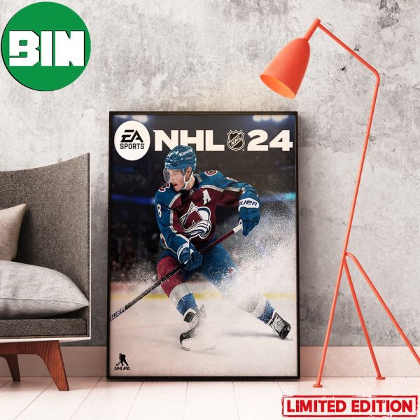 NHL 24 Cover Athlete Cale Makar EA Sports Game Cover Colorado Avalanche Home Decor Poster Canvas