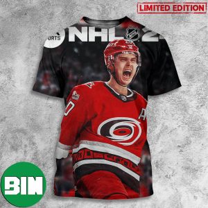 NHL 24 EA Sports Cale Makar Named Cover Athlete Carolina Hurricanes 3D T-Shirt