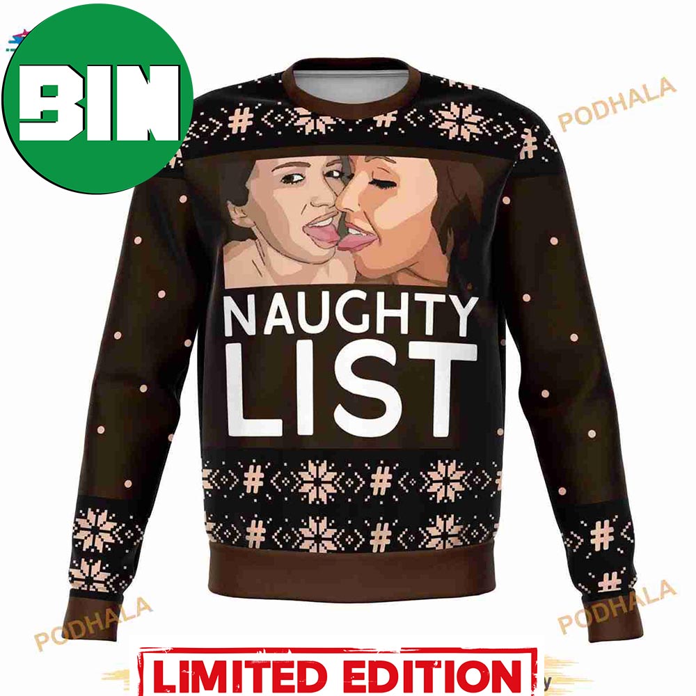 Naughty List Girls Funny Ugly Christmas Sweater Unique Xmas Gifts