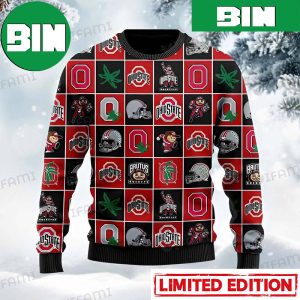 Ohio State Buckeyes Logo History Gift For Family Christmas 2023 Holiday Best Ugly Sweater