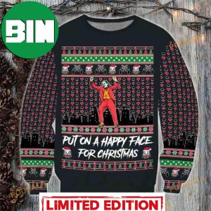Put On A Happy Face For Christmas Joker Funny Ugly Xmas Sweater