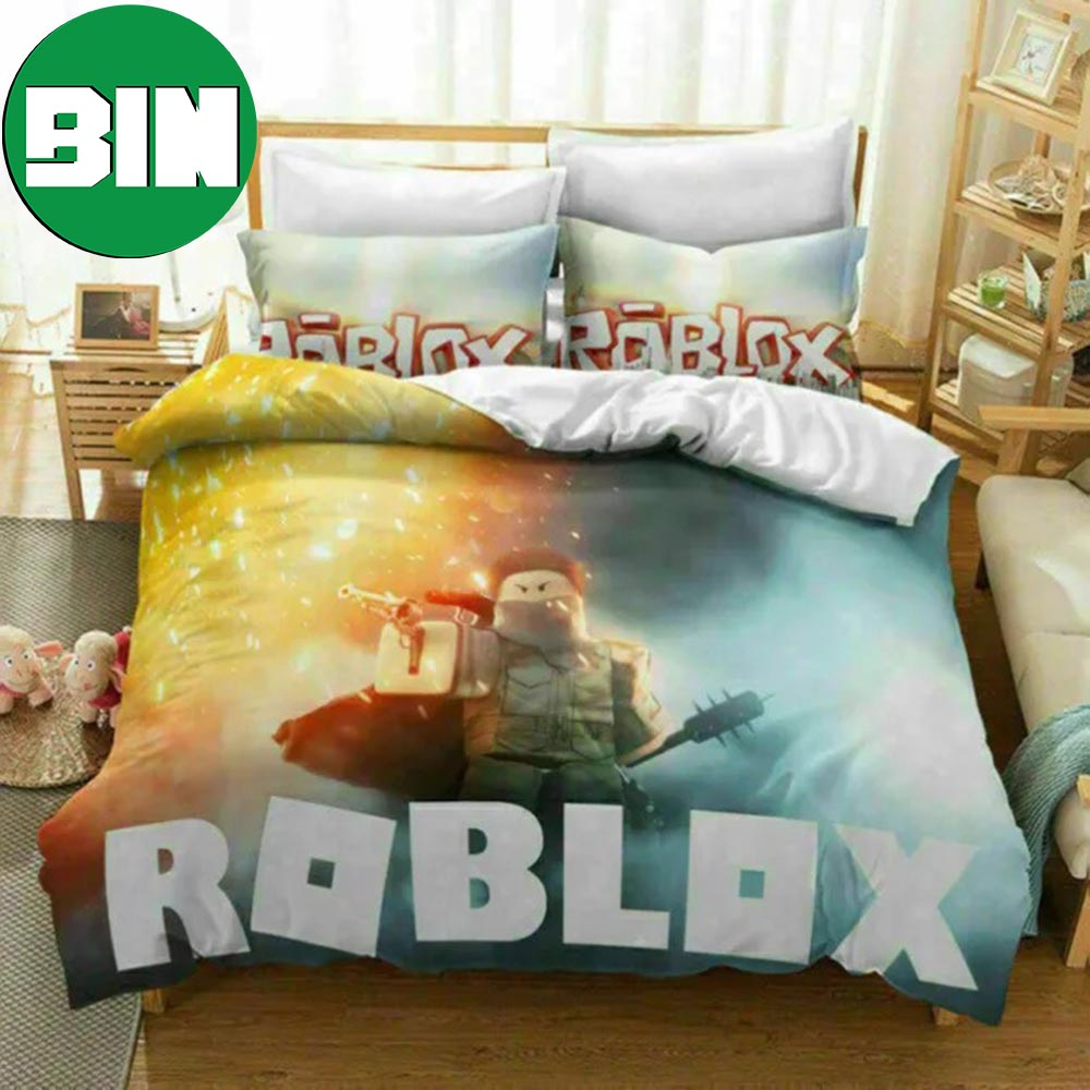 Roblox Warrior Game Characters For Kids Bedroom Roblox Bedding Set - Binteez