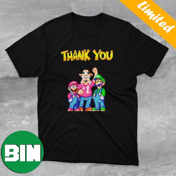 Super Mario Bros Thank You Charles Martinet 16-bit Pixel Art Fan Gifts T-Shirt