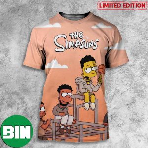 The NBA Team Phoenix Suns x The Simpsons as The Simpsuns Funny Collab 3D T-Shirt