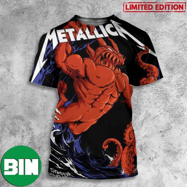 Tonight In M72 Eest Rutherford August 4 2023 Metallica World Tour 3D T-Shirt