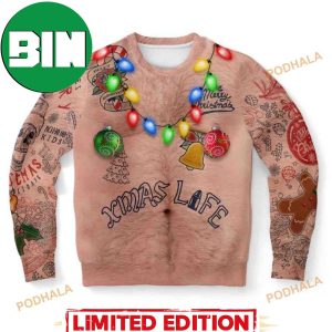 Topless Xmas Life Body Funny Christmas 2023 Ugly Sweater