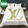 Yellow And Brown Background Louis Vuitton Bedding Set