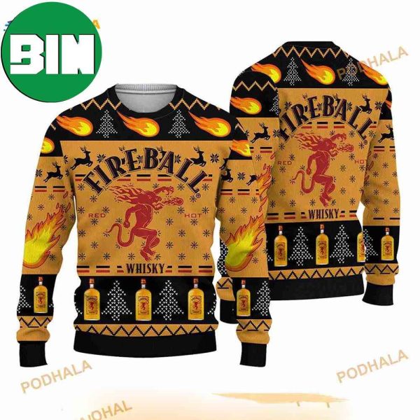 3D Fireball Funny Ugly Sweater Drinking Christmas Best 2023 Gifts For Men And Women