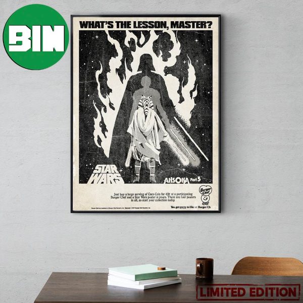 Ahsoka Part 5 Shadow Warrior Black And White Anakin Skywalker Darth Vader Poster Canvas