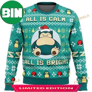 All Is Calm All Bright Snorlax Pokemon Ugly Christmas Sweater