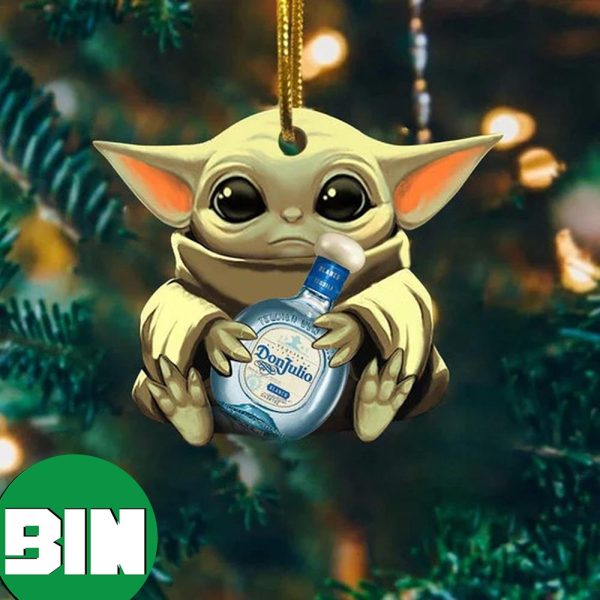 Baby Yoda Hug Don Julio For Whiskey Lovers 2023 Christmas Star Wars Gift Ornament