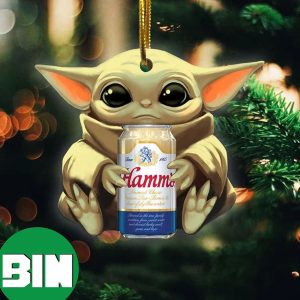 Baby Yoda Hug Hamm’s Brewery Christmas Star Wars Gift For Beer Lovers 2023 Xmas Ornament