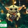 Baby Yoda Hug Jagermeister For Whiskey Lovers 2023 Christmas Star Wars Gift Ornament