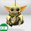 Baby Yoda Hug Jagermeister For Whiskey Lovers 2023 Christmas Star Wars Gift Ornament