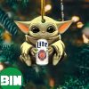 Baby Yoda Hug Lone Star Ultra For Beer Lovers 2023 Christmas Star Wars Gift Ornament