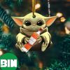 Baby Yoda Hug Lone Star Ultra For Beer Lovers 2023 Christmas Star Wars Gift Ornament