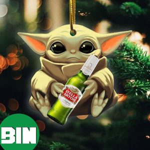 Baby Yoda Hug Stella Artois Beer For Beer Lovers 2023 Christmas Star Wars Gift Ornament