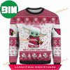 Baby Yoda Star Wars Snowflakes Pattern Ugly Christmas Sweater
