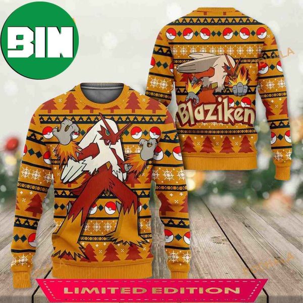 Blaziken Pokemon Holiday 2023 Anime Manga Ugly Christmas Sweater