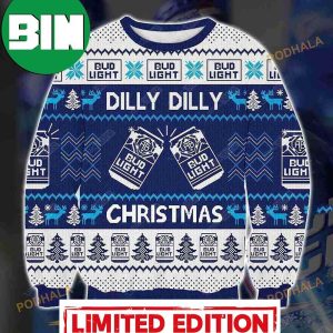 Bud Light Dilly Dilly Print Christmas 3D Ugly Sweater