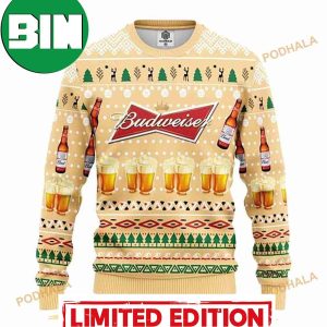 Budweiser Beer For Drink Lover Christmas Ugly Sweater