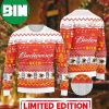Budweiser For Beer Lover Christmas 2023 Snowflakes Pattern Ugly Sweater