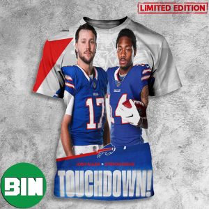 Buffalo Bills vs New York Jets Touch Down Josh Allen And Stefon Diggs NFL 2023 3D T-Shirt