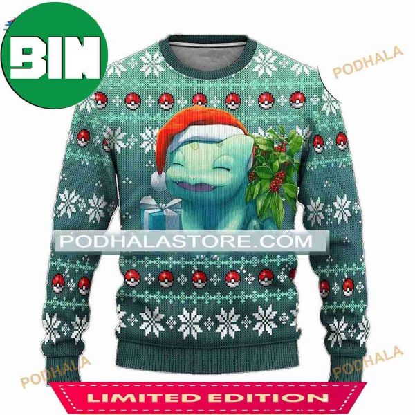 Bulbasaur Best Unique 2023 Holiday Gift Pokemon Ugly Christmas Sweater