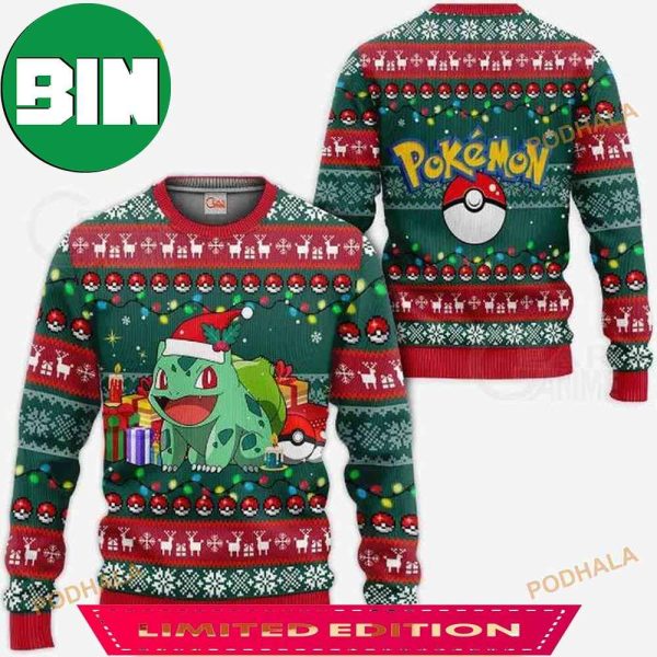 Bulbasaur Ugly Christmas Best Pokemon Anime Xmas Ugly Sweater