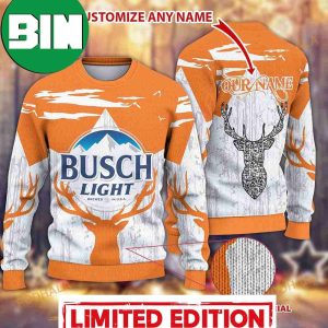 Busch Light Deer Hunting Custom Name For Men And Women Ugly Christmas Sweater