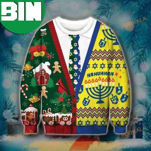 Christmas And Hanukkah Cadigan Costume 3D Funny Ugly Sweater