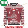 Colorful Holographic Skull Ugly Christmas Sweater