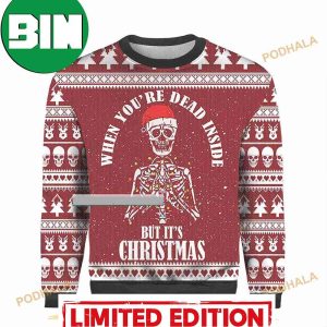Christmas Skull When You’re Dead Inside But It’s 3D Funny Ugly Sweater
