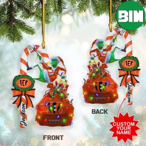 Cincinnati Bengals NFL x Grinch Christmas Tree Decorations Xmas Gift Two Sides Ornament