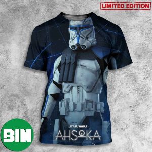 Commander Rex In Ahsoka Star Wars Movie New Streaming In Disney Plus 3D T-Shirt