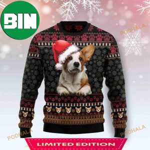 Corgi Santa Hat Christmas All Over Printed Funny Ugly Sweater