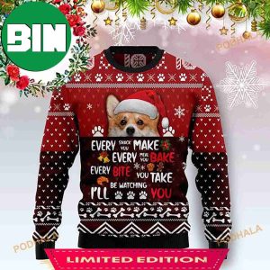 Corgi With Santa Hat Funny Ugly Christmas Sweater 2023