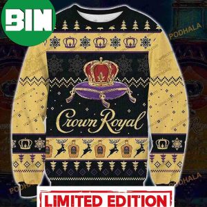 Crown Royal Black 3D Print Snowflakes Pattern Christmas Ugly Sweater