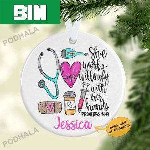 Custom Christmas Personalized Nurse Christmas Ornament Xmas Gifts Tree Decorations