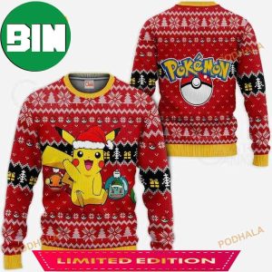 Cute Pikachu Christmas Pokemon Anime Xmas Funny Ugly Sweater