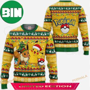 Cute Pokemon Xmas Pikachu Christmas Funny Ugly Sweater For Family Gift 2023