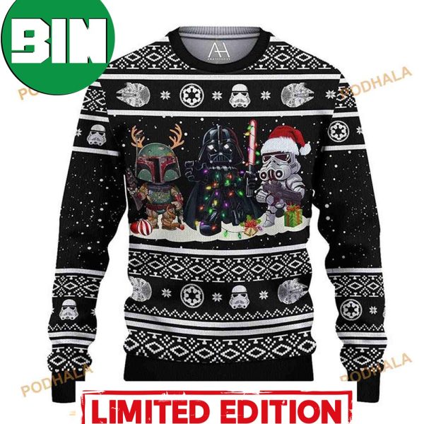 Darth Vader Boba Fett Stormtrooper Star Wars Ugly Christmas Sweater